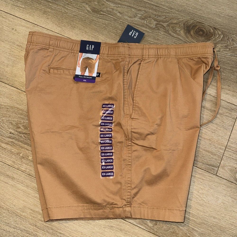 GAP Mens Shorts‎ XXL Pull-On Pocketed Flat Front Stretch Waist 40" Inseam 6" NEW